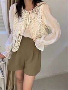 钩花背心2件套图片