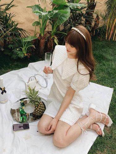 【现货】夏季新品娃娃领连衣裙，女装连衣裙，F/TU