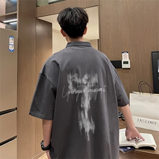 可设48小时支持抖音得物来样二开网眼透气翻领t恤美式短袖POLO衫，男装T恤，电商A486