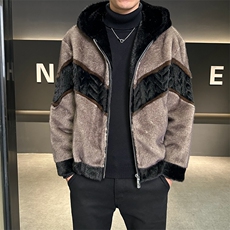冬季男士时尚加厚仿皮草保暖爸爸装商务夹克外套ZX8881-P230，男装夹克，星座1105-3