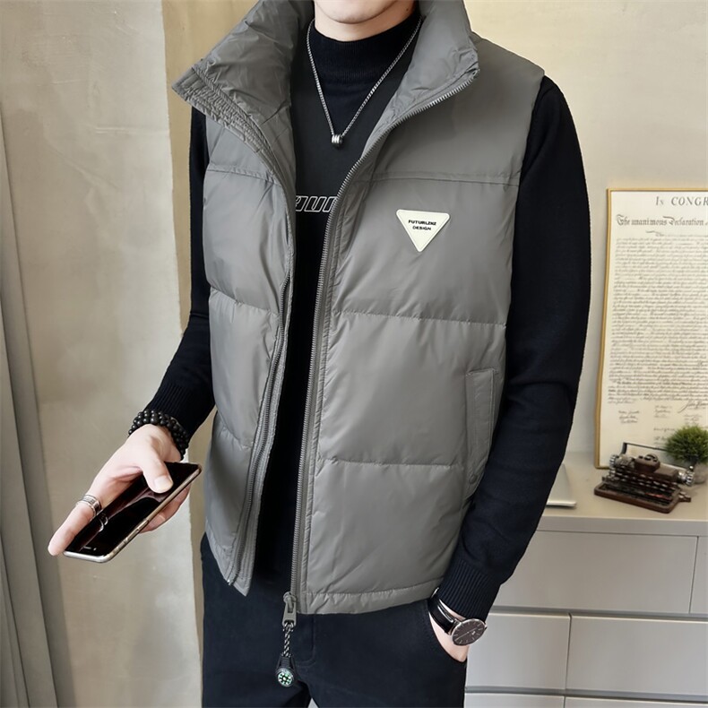 短款立领羽绒马甲休闲日系面包服保暖外套马甲背心M6007-特P75,男装背心/马甲,电商A237