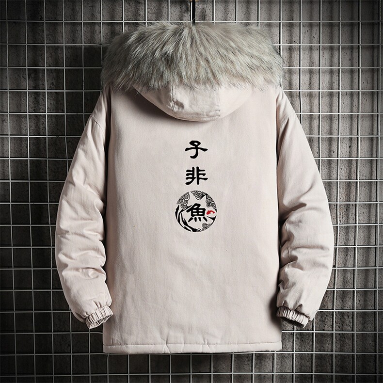MM48070-P130冬季大毛领衣男士大码加厚袄男服网格挂拍,男装棉衣,电商A040A