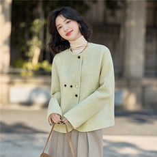 高级感气质短款毛呢外套女2025秋冬新款百搭超好看双面羊毛呢大衣，女装双面呢大衣，沁沁公主