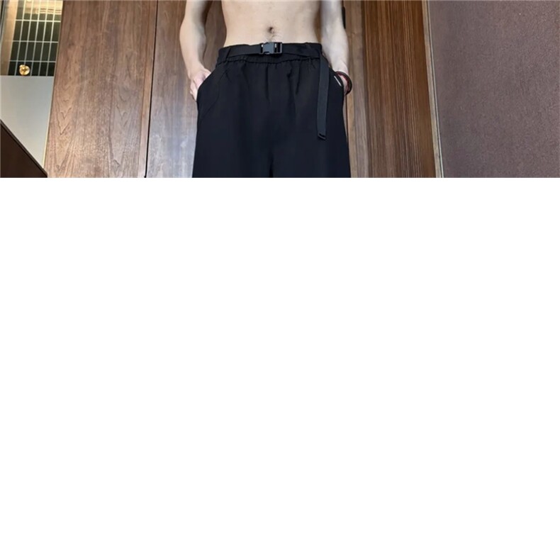 网图自带卡扣飘带夏季冰丝裤垂感直筒裤XK094-特P30,男装休闲裤,星座1213