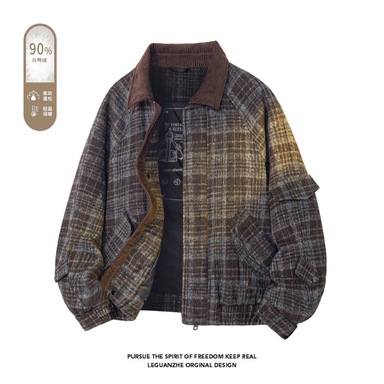 2025冬季新款港风白底大码90%白鸭绒羽绒服M-3XLG9902-特P220,男装羽绒服,电商A022