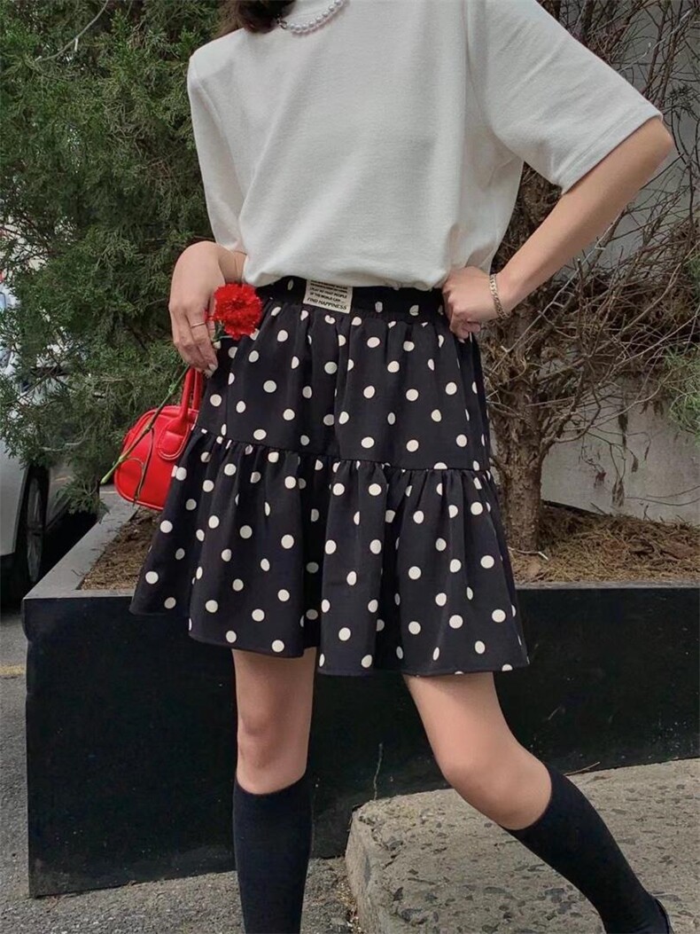 夏季新品点点半裙时尚百搭款现货，女装半身裙，春天