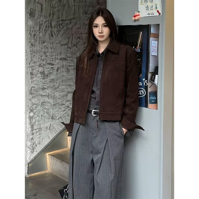 网图现货新款麂皮绒双层夹克外套男B30-P63，男装夹克，星座910-1