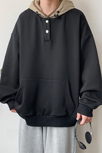 秋冬港风设计感撞色拼接连帽卫衣休闲百搭XZ302B-1-VE55193-P55图片
