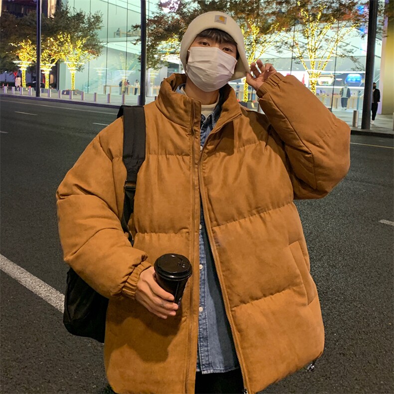 冬季新款男士立领棉衣鹿皮绒简约日系港风棉袄767p85,男装棉衣,星座1113