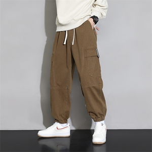 M-8XL 棉 秋季新款大码平脚多袋工装潮流休裤 109-K505-P60图片