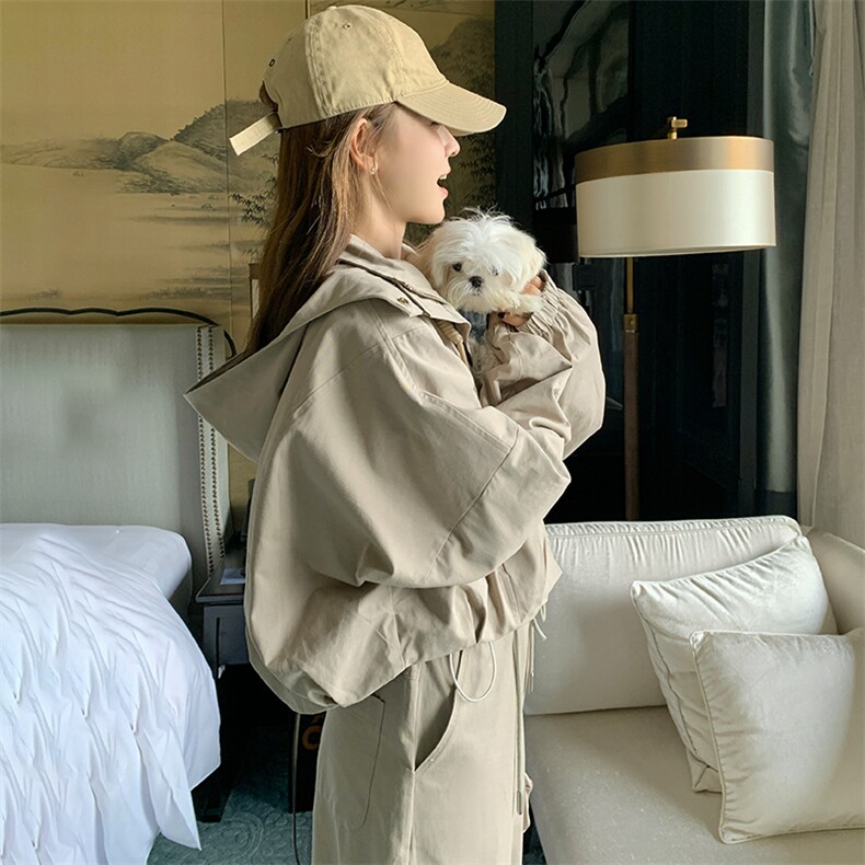 cleanfit可爱女孩爱户外/防晒冲锋衣短裤吊带,女装短外套,纯色衣恋