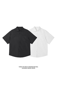 2025 夏季新款 港风白底大码简约纯色短袖衬衫M-5X HC25303-特P25图片