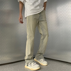 阔腿牛仔裤2025早春新款男复古高腰宽松修身直筒裤子YD754-P50，男装牛仔裤，电商A178