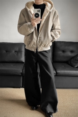 冬季连帽pu皮加绒皮棉衣座山雕男装加绒连帽棉服情侣外套S533特90，男装皮衣，电商A233-1