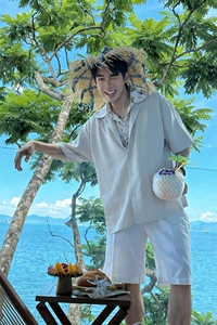 2026夏季新款拼接凉感冰丝短袖衬衫男CD6415-特P40建议零售价98图片