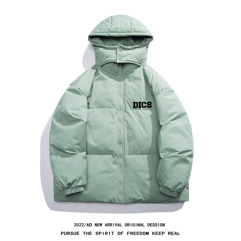 白底22冬季新款时尚潮流字母印花保暖连帽棉衣M223P115控158，男装棉衣，电商A247-1