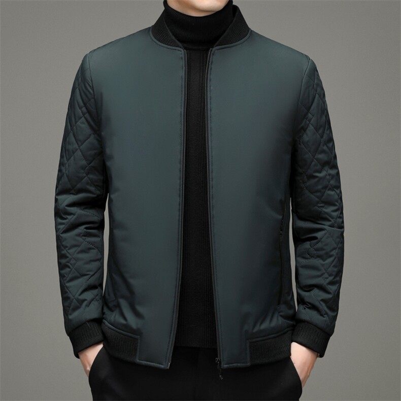 立领纯色棉衣男2023冬季中年男休闲棉服爸爸冬装外套YYM8615-P205，男装棉衣，电商B212（原钱塘6029）