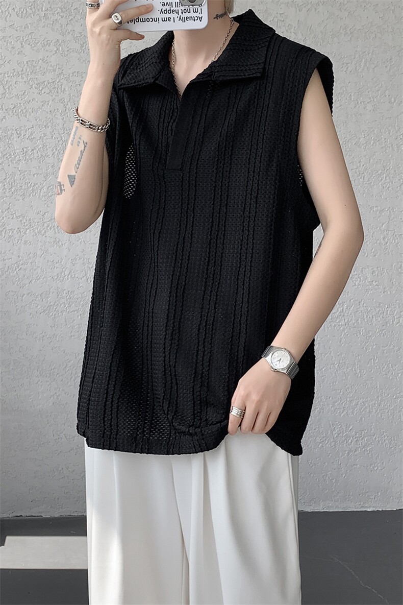 8XL-M夏竖条纹纯棉背心男韩版宽松坎肩休闲运动午休T恤肌理DX333,男装背心/马甲,电商D206-1