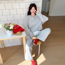 新款现货主推裤子花边屁帘拼接时尚卫衣套装2506-P160-K238，女装套装/套裙，2C129
