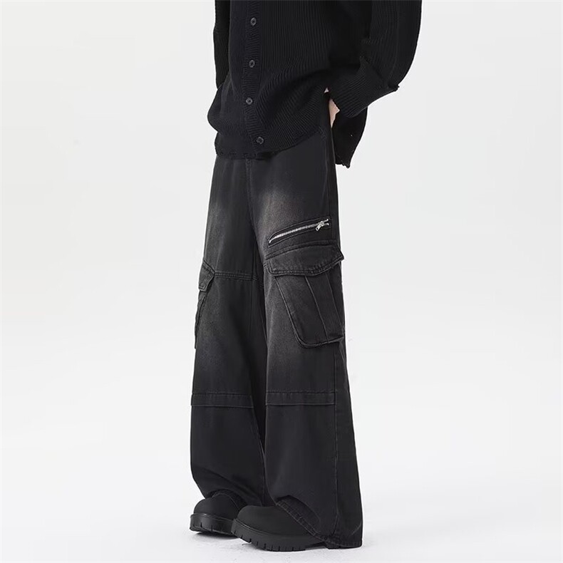 秋冬美式复古休闲裤男宽松大码直筒阔腿潮牌百搭伞兵裤A280/P58,男装休闲裤,星座506