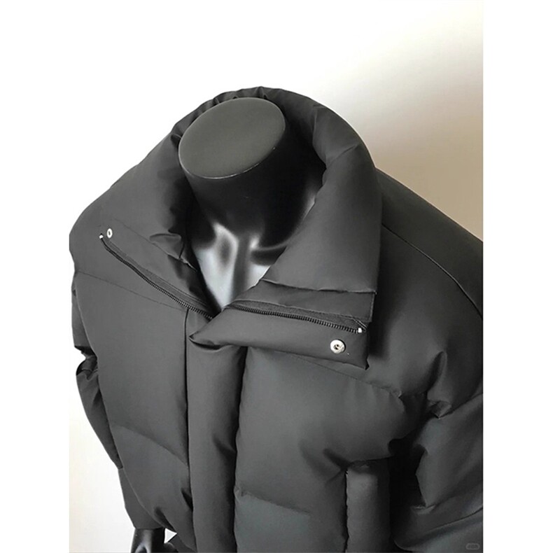 现货5W件冬季三防重磅硬挺boxy短款羽绒立领PU皮棉衣外套加厚棉服,男装棉衣,电商A486