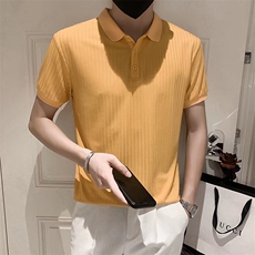 短袖polo衫男潮牌潮流纯色针织翻领t恤男装保罗商务半袖衣服T539，男装T恤，星座1116A-2（原606A-1）