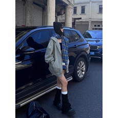 【有货】假两件格子拼接卫衣男款设计感连帽开衫外套JL97CC-特P68，男装卫衣，星座1007（原301D）