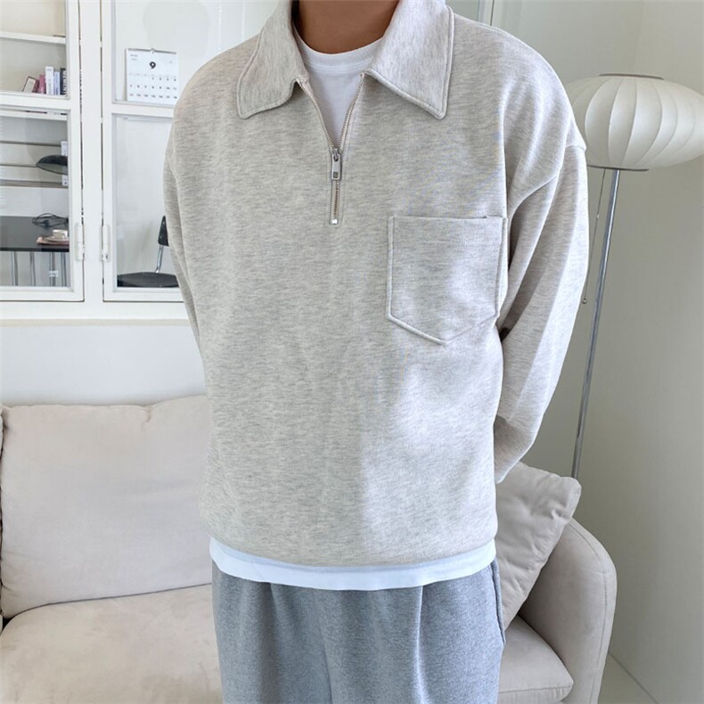 816B-WY011-P65春季韩风韩男士翻领长袖Polo衫情侣休闲宽松卫衣,男装卫衣,星座816B