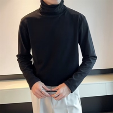 高领打底男秋冬德绒t恤长袖潮修身上衣高级感保暖男士内搭T801，男装T恤，星座1116A-2（原606A-1）