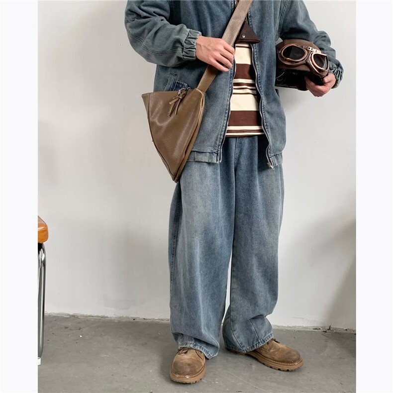 美式黑色牛仔裤男生穿搭高级感ootd裤子K8812-P45,男装休闲裤,星座1109-3