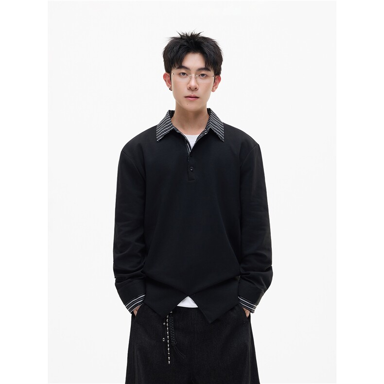 【现货】XZ1218PL195特价P54美式复古格纹POLO衫长袖T恤,男装Polo衫,星座1218（原611-3）