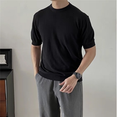 网图现货秋冬新款纯色针织衫毛衣短袖打底衫MY10特P35，男装T恤，电商C310