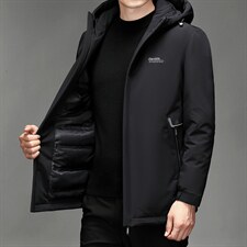 S78150冬季男士连帽白鸭绒羽绒服保暖外套修身潮流帅气P310图片