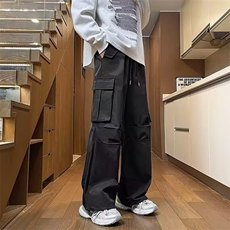 机能大口袋工装裤男士春秋季休闲长裤宽松直筒伞兵冲锋裤k386，男装工装外套，星座1116A-1（原606A）
