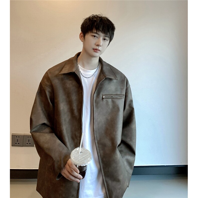 1美式PU皮复古面料立体裁剪大码M-5XL皮衣夹克JK77913P95控148,男装夹克,星座226-2