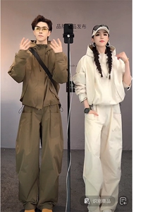 原版1.1高克重面料美式冲锋衣连帽夹克长裤套装TZ299上衣97裤子62图片