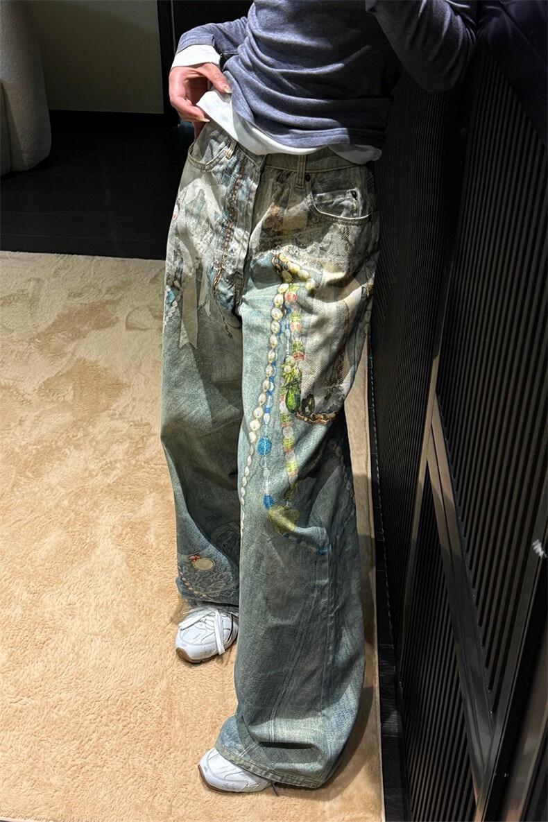 【高质量现货特批55量大可谈】AC同款数码印花牛仔裤610A-33131,男装牛仔裤,星座610A