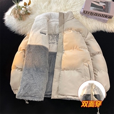 Y9073-P88中性风双面穿棉衣外套男冬季加厚保暖宽松情侣棉服潮流，男装棉衣，电商D310B