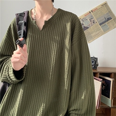 XZ809A/VL01/特P14深度库存量大可谈美式V领肌理感百搭长T卫衣，男装卫衣，星座809A(原222-1)