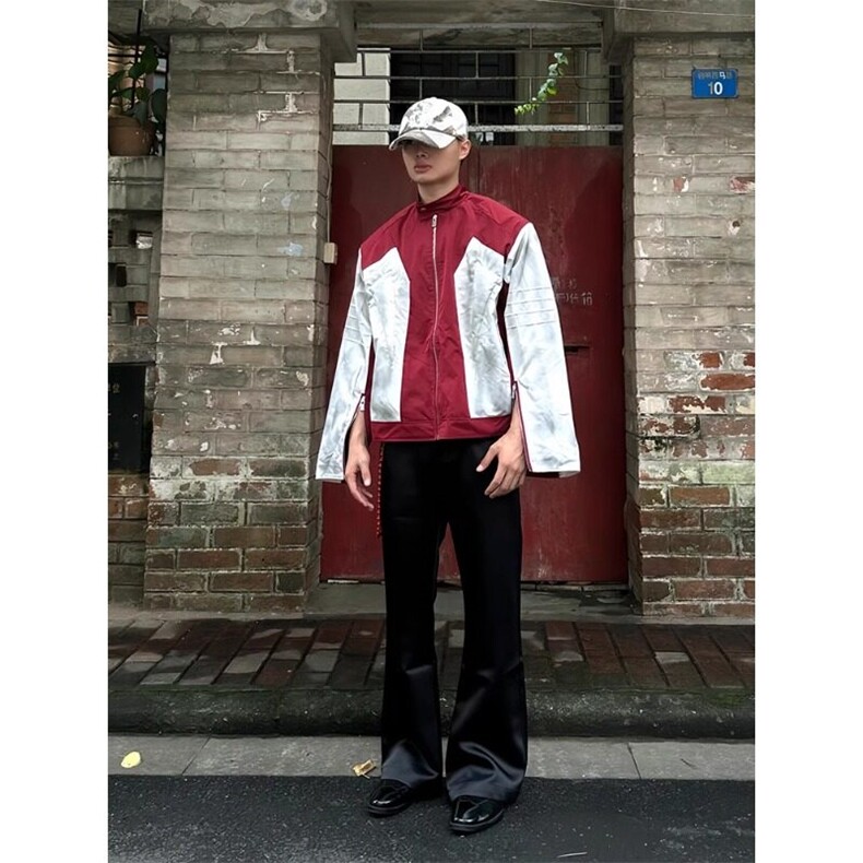 短款赛车服外套潮牌小众设计vibe高街机车夹克JK8557特P68,男装夹克,星座908-1