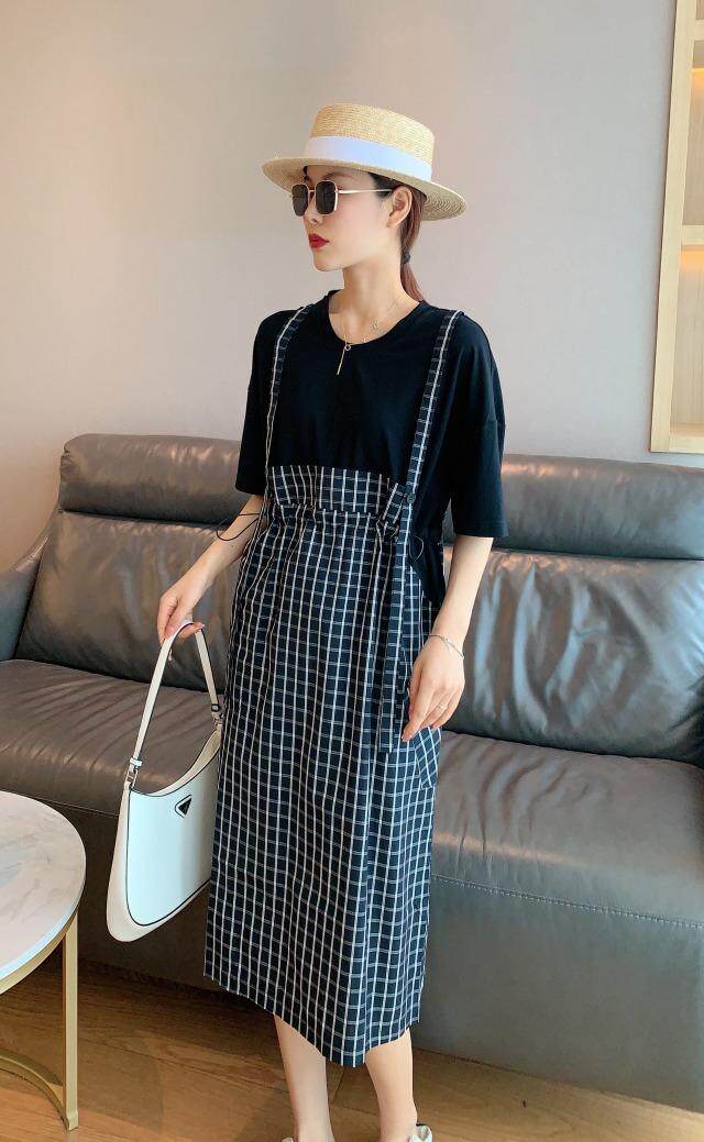 假两件撞色连衣裙，女装连衣裙，维多利亚