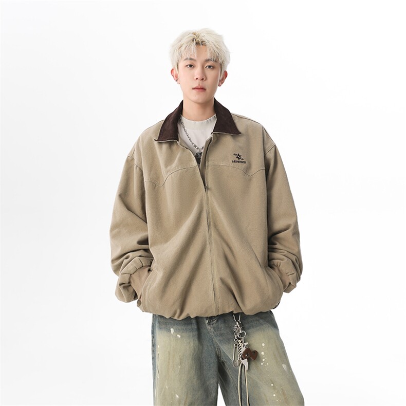 洗水休闲夹克男美式复古时尚高街春季穿搭外套显高上衣JK1169-P90,男装夹克,星座1103-3