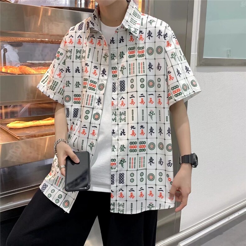 短袖衬衫春款男港风潮流S26P28，男装衬衫，星座1116-2