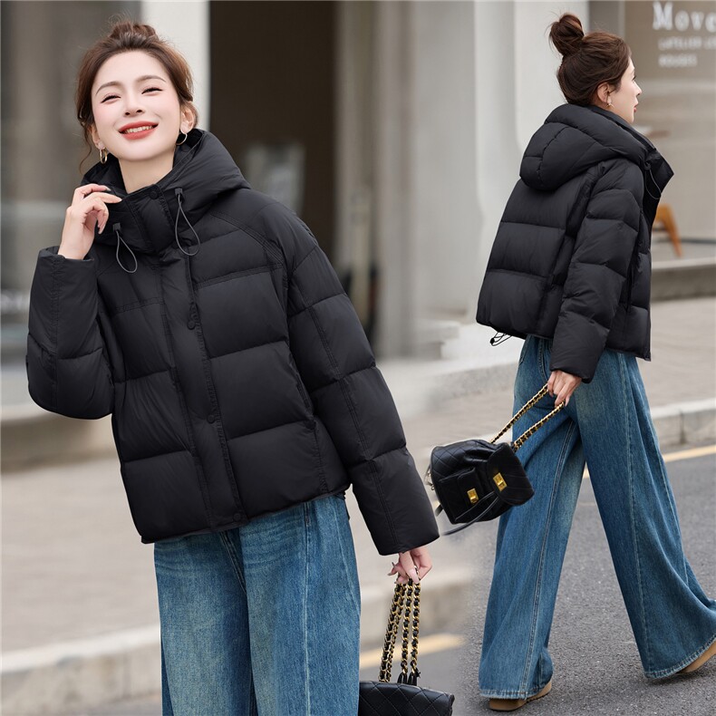 2026冬新款泡芙90绒连帽加厚保暖面包服短外套,女装羽绒服,瑶迪依秀