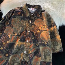 夏季短袖衬衫夏威夷宽松休闲品质复古衬衫四面弹布料C114P35,男装衬衫,星座1116-2