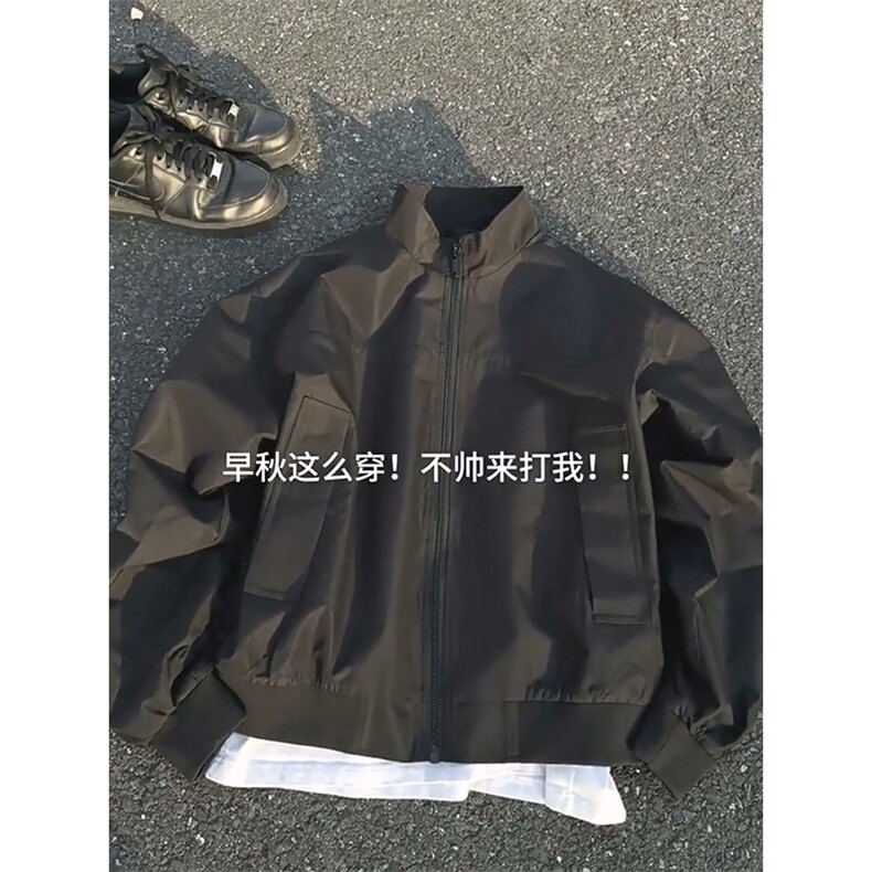 26春装新款美拉德立领飞行夹克boxy廓形休闲百搭外套上衣JK6500,男装夹克,电商A486