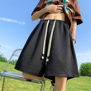 美式重磅肌理感提花五分短裤男夏休闲运动篮球裤XZ514-2-1535-P38图片