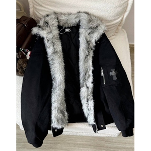 美式座山雕毛领加厚棉服夹克男女冬季cleanfit工装外套MY112