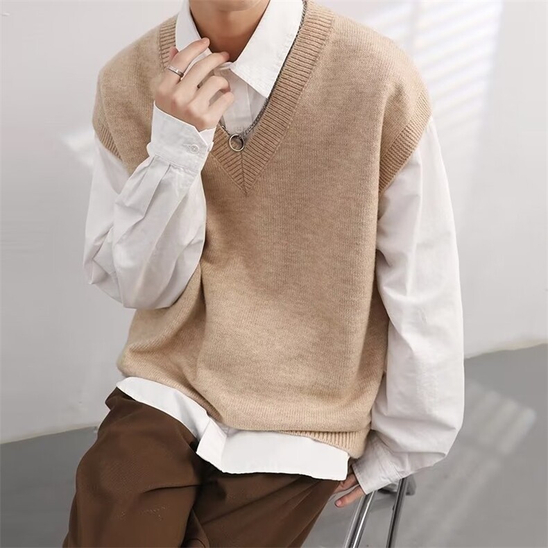 美式慵懒风马甲针织衫 M2302 P40图片