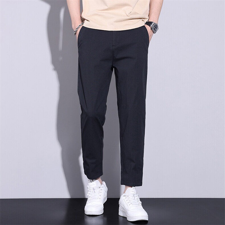 百搭休闲裤男款2026春夏季新款简约舒适直筒修身九分裤子D951-P45,男装休闲裤,星座509